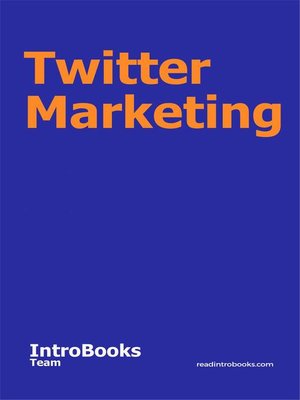 cover image of Twitter Marketing